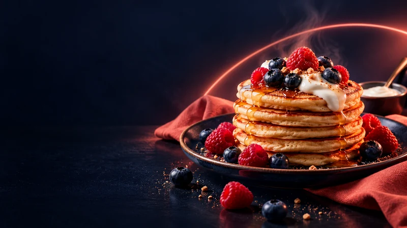 Crêpes et petits fruits — illustration du livre de déjeuners.